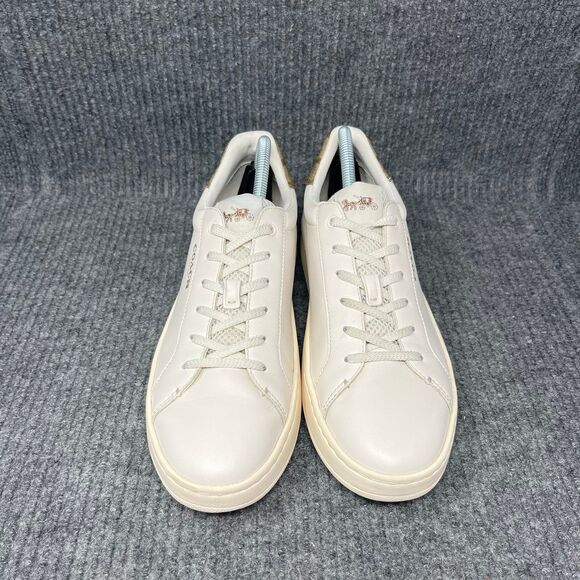 Coach Clip Low Top Lace Up Sneakers Cream White Women’s 9.5 B - Picture 2 of 8